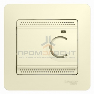 Термостат электронный теплого пола с датчиком от+5до+50°C 10A в сборе SE Glossa, бежевый