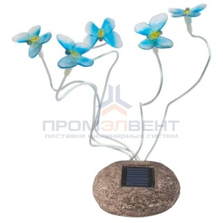 Светильник садово-парковый 712B-CD 5LED 125x105x420mm синий "Бабочки" на солнечной батарее