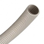 Труба ПВХ гибкая гофр. д.50мм, лёгкая с протяжкой, цвет серый [бухта 30м]