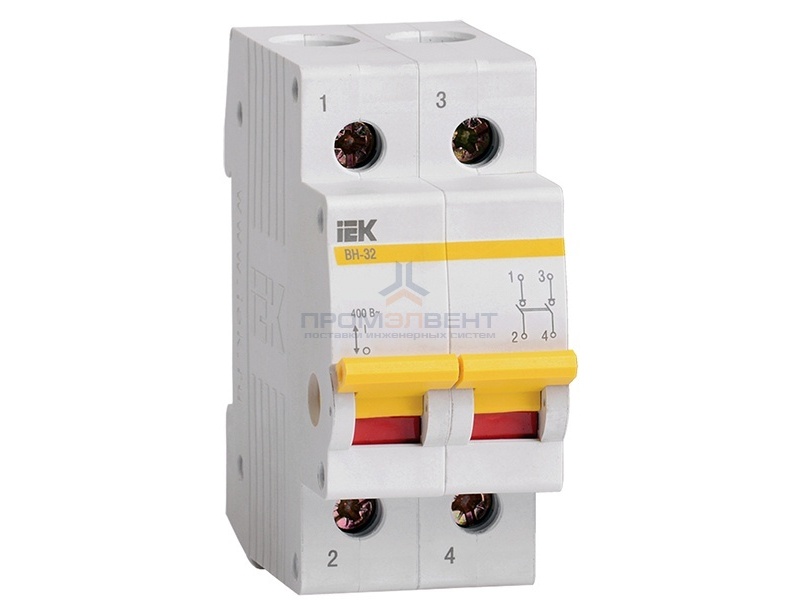 Рубильник модульный ВН-32 2Р  20А выключатель нагрузки ИЭК
